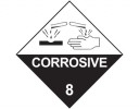 Corrosive sign - class 8 dangerous goods diamond
