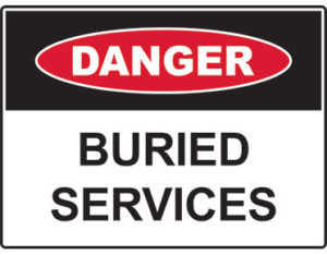 buried services sign