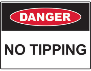 no tipping sign