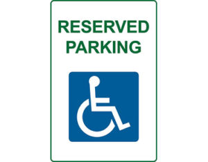 Reserved accessible parking sign - safety signage from Global Spill Control