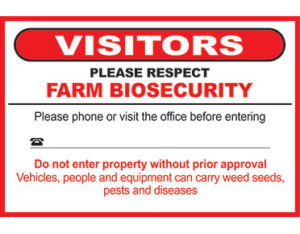 Respect farm biosecurity sign - safety signage from Global Spill Control