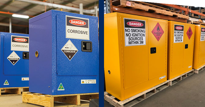flammable vs corrosive cabinets